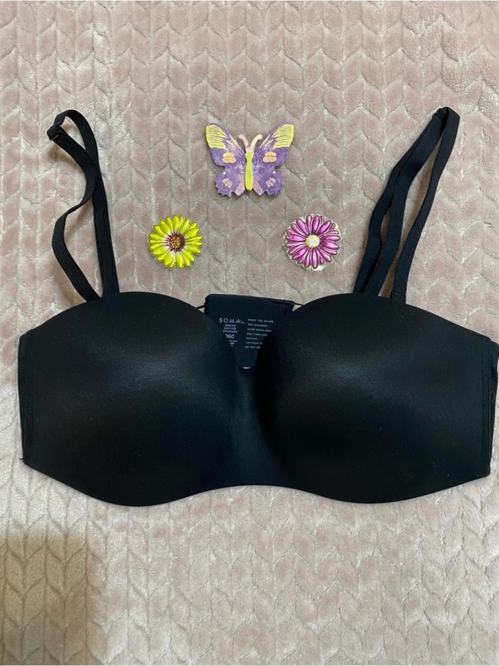 Soma Black Enbliss Stay Put Strapless Bra 36C
